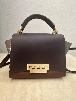 Bolso ZAC Zac Posen Eartha Borgoña Bloques de Color Cuero Asa Superior Tres Vías de Uso Foto 1 de 4