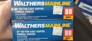 Walthers Conrail 100 Ton 4 Bay Hoppers Custom Weathered And Upgraded - Picture 1 of 6