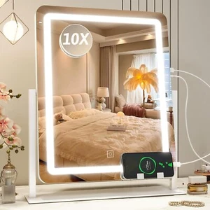 Vanity Mirror with Lights, 22"x18" LED Makeup Mirror, Large Lighted Mirror - Picture 1 of 9