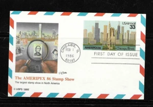 USA SC # UXC23 Ameripex ' 86 FDC . Fleetwood Cachet - Picture 1 of 1