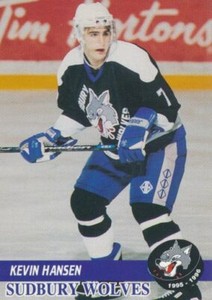 1995-96 Sudbury Wolves Black Jersey Team Issue # KEVIN HANSEN