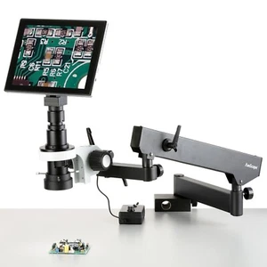 AmScope H800 0.7X-5X Inspection Zoom Microscope 9.7" Touchscreen Imaging System - Afbeelding 1 van 5