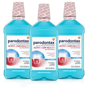 Parodontax Active Gum Health Mouthwash Antiplaque and Antigingivitis Mint 3 Pack - Picture 1 of 7