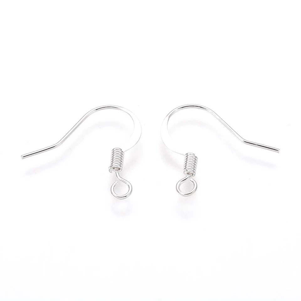 1000pcs Brass Earring Hooks Flat French Earwire Nickel Free Hang Loop Craft 15mm - Image 1 of 1