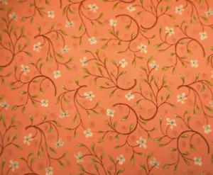 Civil War Reproduction Fabric 1 1/8 Yard Blue Wht Floral on Pink Premium Cotton - Picture 1 of 2