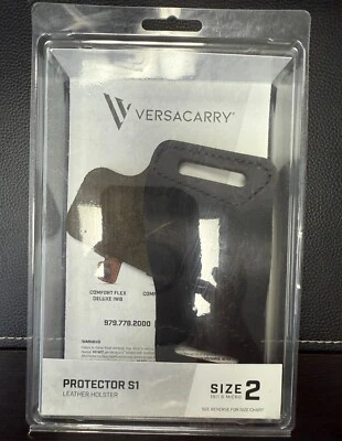 VERSACARRY PROTECTOR SERIES 1911 STYLE RH OWB LEATHER HOLSTER, BLACK - OWBBK2 - Image 1 of 2