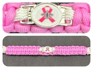 New Orleans Saints (Breast Cancer Awareness) Inspired Paracord/Survival Bracelet - Picture 1 of 1
