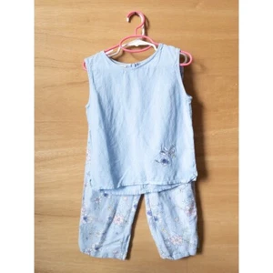 Cherokee y2k  Floral Embroidered Top & Pants Set - Girls Outfit - Size M - Picture 1 of 6