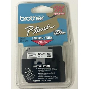 "Cinta de etiquetado blanca Brother P-Touch 12 mm 1/2"" M-K231 G12" - Imagen 1 de 2