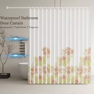 Printed Shower Curtain Waterproof And Mildew-proof Magnetic No Punching W/Rod - Picture 1 of 156