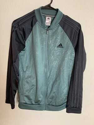 Chaqueta deportiva/pista Adidas azul y negra con cremallera para niñas, talla S, usada Foto 1 de 4