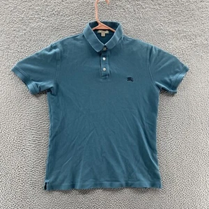 Burberry Brit Shirt Women Small Petite Blue Polo Uniform Casual Logo Preppy - Picture 1 of 12