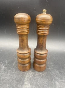 Vintage MCM Wood Salt Shaker Pepper Mill Grinder Woodcrest Creations Japan - Picture 1 of 12