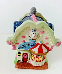 Vintage Ceramic Light-Up Easter Bunny Rabbit Toy Shop Cottage Figurine 4" Tall - Picture 1 of 11