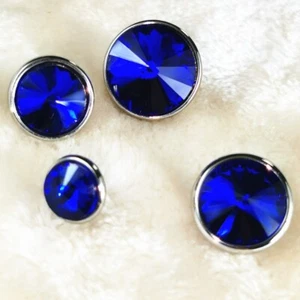 10Pcs Shiny Glass Crystal Rhinestone Buttons DIY Shirt Clothing Sewing Decor - Picture 1 of 22