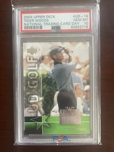 2004 Upper Deck: #UD-14 Tiger Woods National Trading Card PSA 10 GEM MINT - Picture 1 of 2