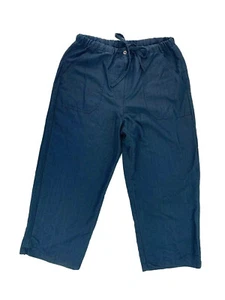 HAVANA JACK'S CAFE Women Size Medium 10 Wide Leg Casual Cotton Capri Black Pants - Picture 1 of 6