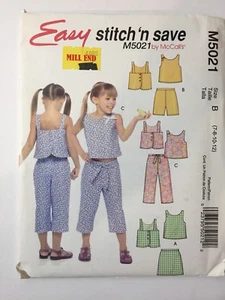 Stitch 'n Save 5021 Size 7-12 Girls' Tops Skort Shorts Capri Pants - Picture 1 of 2