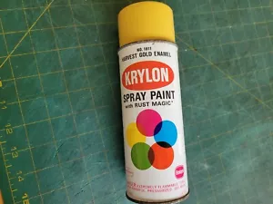 Vintage Spray paint can 1968 KRYLON Harvest Gold enamel Rust-Magic - Picture 1 of 8