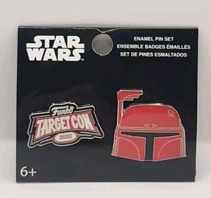 Funko Star Wars Boba Fett Red Chrome & Target Con 2022 Enamel Pin Set NOC - Bild 1 von 2