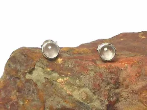 Round ROSE QUARTZ Sterling Silver 925 Gemstone Stud Earrings - 5 mm - Picture 1 of 4