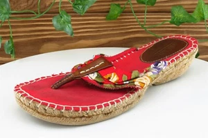 Cliffs by White Mountain Sz 6.5 M Red Flip Flop Fabric Women Sandals - Picture 1 of 7
