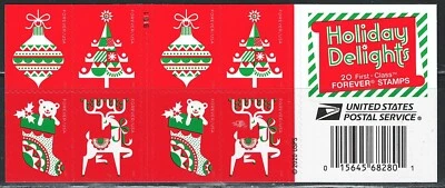 Mint US Holiday Delights Booklet Pane of 20 Forever Stamp Scott# 5528b (MNH) - Image 1 of 2