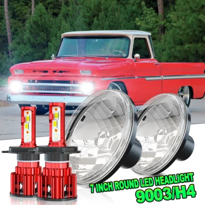 Faro LED redondo de 7 pulgadas haz alto-bajo para camioneta Chevrolet C10 c20 C30 Foto 1 de 4