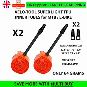 2x TPU inner tube 27.5"/ 29"x1.75-2.4" For MTB /Ebike Durable Reliable VELOTOOL - Picture 1 of 11
