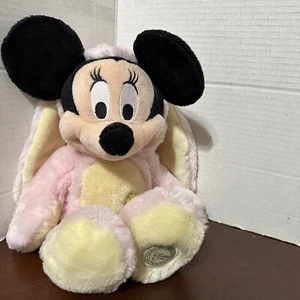 Disney Store Minnie Mouse Easter Bunny Plush 16" Pink Yellow Rabbit Stuffed Toy - Picture 1 of 12