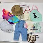 Lot de vêtements Build a Bear accessoires chemise / salopette / tablier / jupe / chapeau / sac