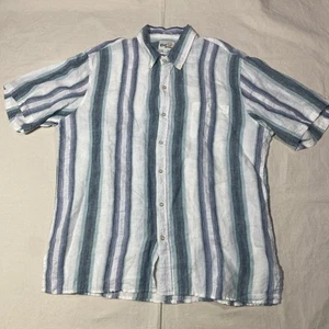 Reyn Spooner Men's Classic Fit Striped Light Blue Stretch Camp Shirt XL - Picture 1 of 7