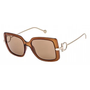 Gafas de sol cuadradas de plástico marrón Salvatore Ferragamo SF 913S 210 lentes marrones - Imagen 1 de 3