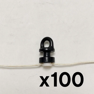 100 Black Pulse Joined Carriers – 2 3/8" Spacing – Ripplefold Track — 第 1/4 张图片