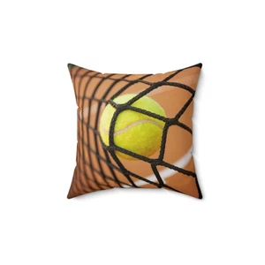 Tennis Pillow, Sports Home Decor, Tennis Enthusiast Gift, Square Cushion Cover, - Picture 1 of 13