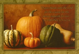 Happy Thanksgiving Rejoice Pumpkin Gourd Gourds Dayspring Greeting Card - Picture 1 of 3