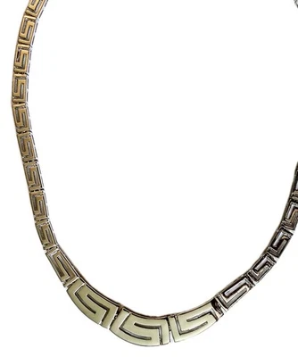 ATI 925 Silver Meander/ Greek Keys Links Choker Necklace - Image 1 of 4