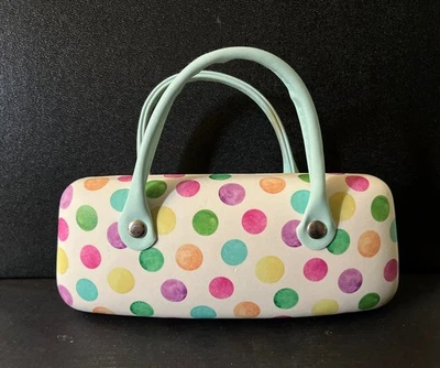 Hard Case for Sunglasses or Eye Glasses With Handles Bright Polka Dots - Image 1 of 4