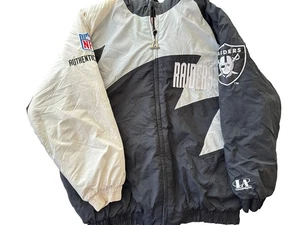 Vintage Los Angeles Raiders Logo athlethic Sharktooth Puffer Jacket Size XL READ - Bild 1 von 17