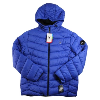Chaqueta Spyder Puffer Para Hombres XL Eléctrica Azul Con Capucha HydroWeb ThermoWeb $199 NUEVA Foto 1 de 4