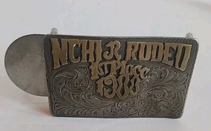 Vntg Duarte 1/4 Sterling Belt Buckle NCHI Jr RODEO 1st PLACE 1988 See Pics/Desc - Picture 1 of 14