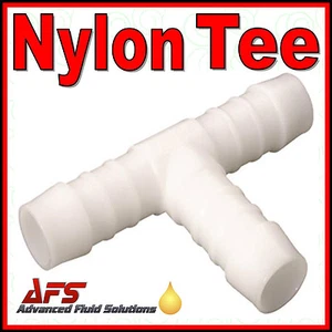 Unidor de manguera de camiseta plástico barra en T conector tubería línea aérea agua BLANCO - Imagen 1 de 3