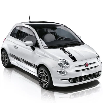 Bonnet Hood Side Skirt Stripes Kit for Fiat 500 Vinyl Decals Stickers Abarth Foto 1 de 4