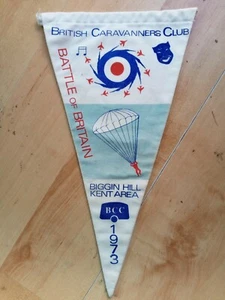 1973 Battle of Britain, Kent Area, Biggin Hill. British Caravanners Club Pennant - Picture 1 of 6