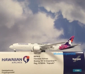 Herpa Wings 1:500 Boeing 787-9 Hawaiian Airlines N780HA 537612 Modellairport500 - Imagen 1 de 1