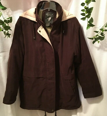 Abrigo Bromley Deportivo con Capucha Invierno Mediano Para Hombre Forrado Cálido Cremallera Frontal Marrón  Foto 1 de 4