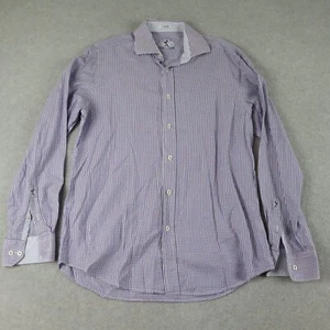 Bugatchi Shirt Mens Large Shaped Fit Casual Button Up Purple Long Sleeve - Picture 1 of 6