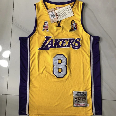 Los Angeles Lakers gold 8 Kobe Bryant NBA Finals game Retro Vintage Jersey Cover