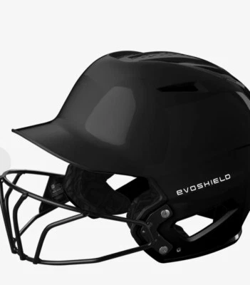 NUEVO Casco de Bateo EvoShield XVT Negro con Máscara Facial, Talla MD/ 7 1/4 - 7 1/8 Foto 1 de 4