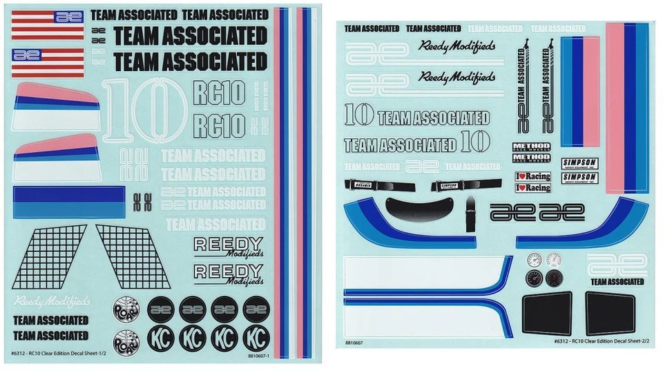 Team Associated RC10CC Decal Sheets 6312 - Image 1 of 1